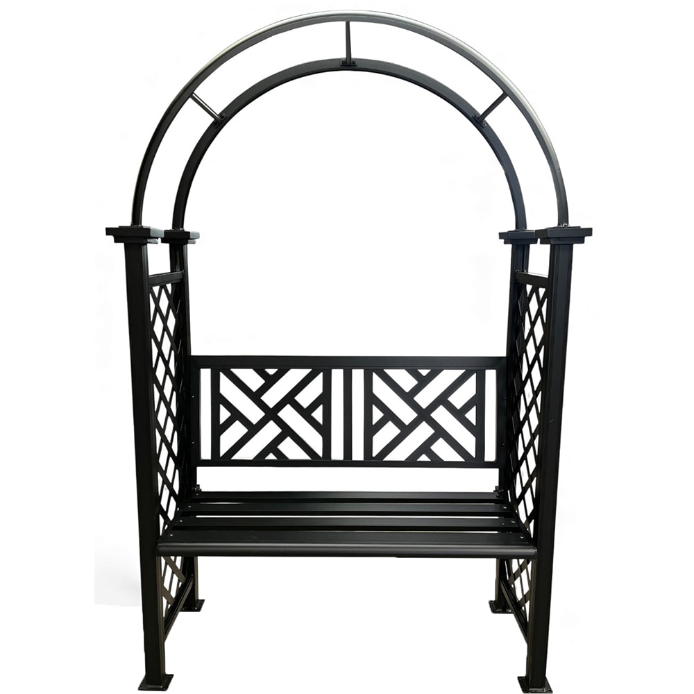 Banca gradina HOME DECOR, 130 x 48 x 208 cm, negru