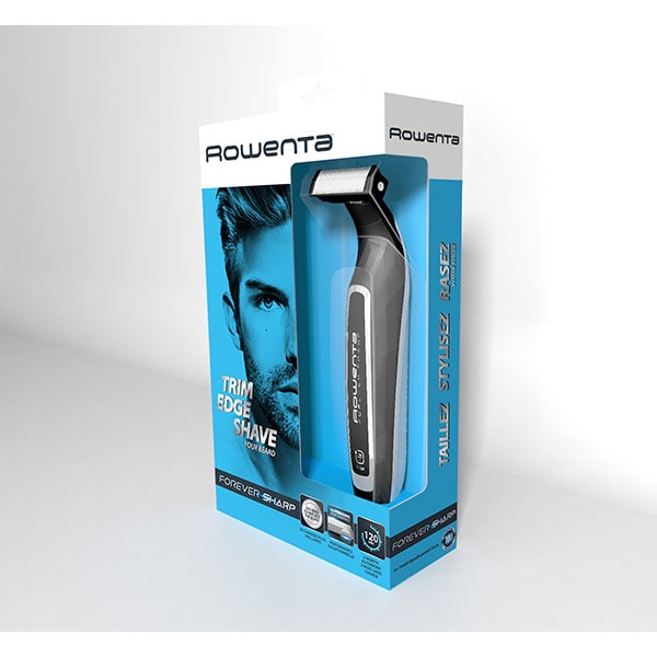 Aparat hibrid de tuns, conturat si barbierit ROWENTA Forever Sharp TN6000F4, baterie, 120 min autonomie, negru
