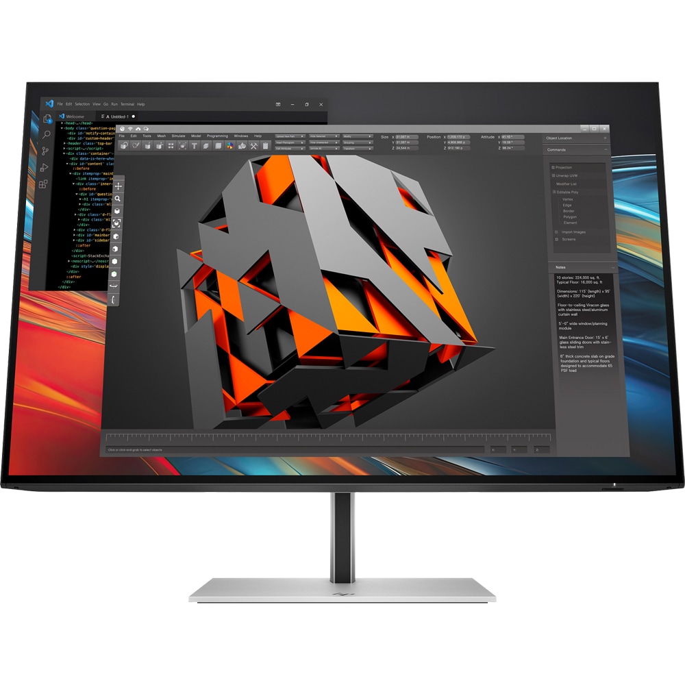 Monitor LED IPS HP Seria 7 Pro 724 pn (8X534E9), 24", WUXGA, 100Hz, Flicker-Free, negru-argintiu