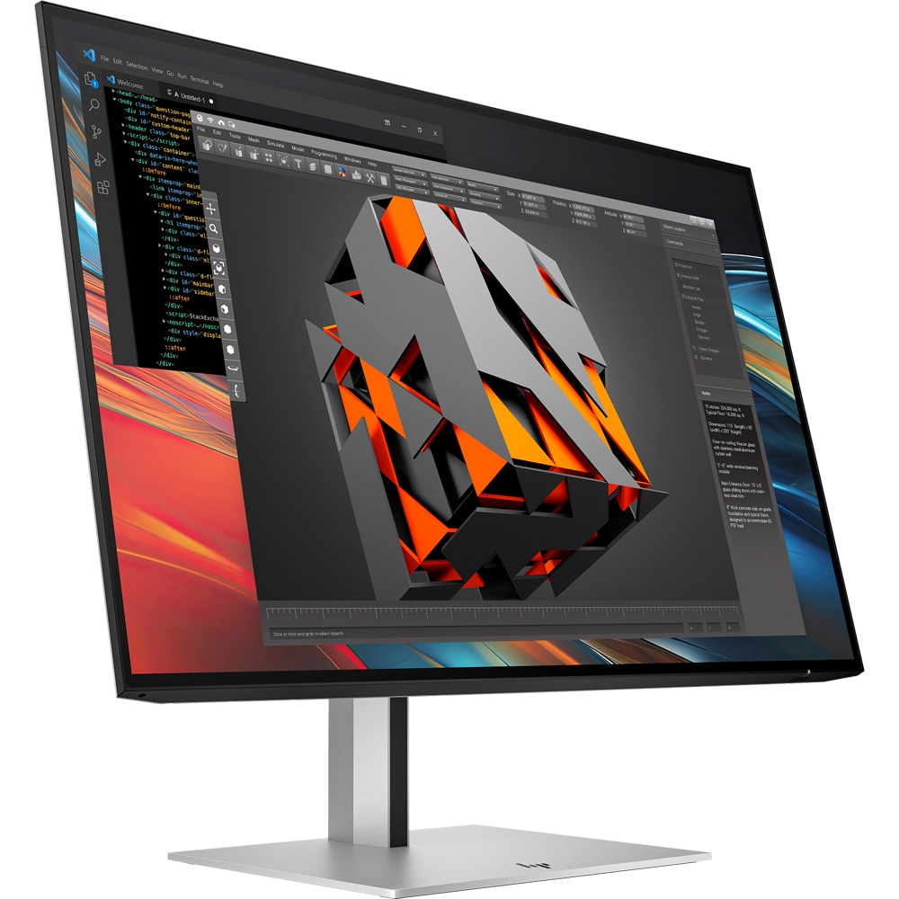 Monitor LED IPS HP Seria 7 Pro 724 pn (8X534E9), 24", WUXGA, 100Hz, Flicker-Free, negru-argintiu
