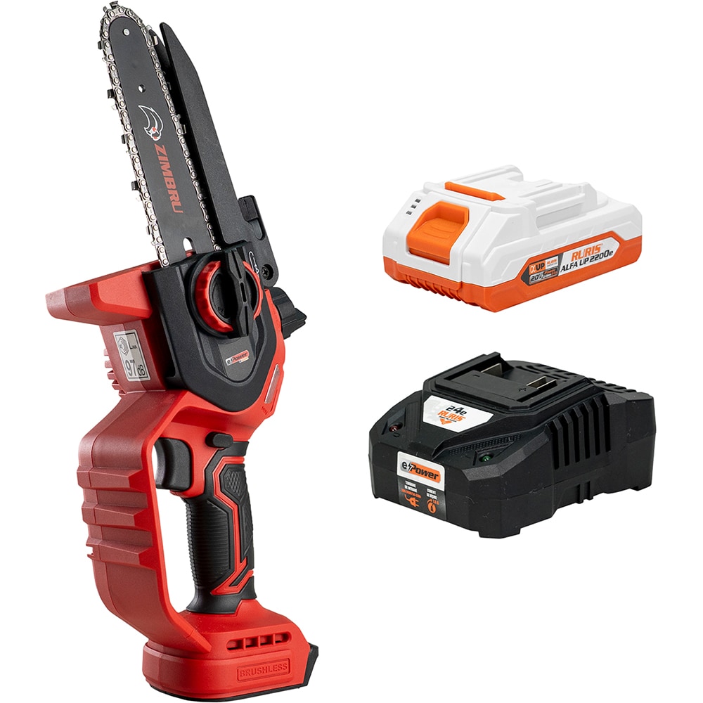 Mini fierastrau cu lant pe acumulator ZIMBRU 90E, 20V, 2Ah, 90mm