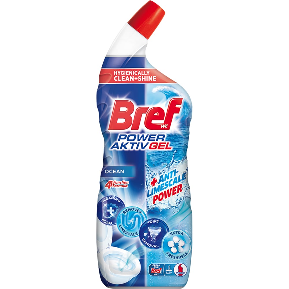 Solutie curatare toaleta BREF PowerAktiv Gel Ocean, 700 ml