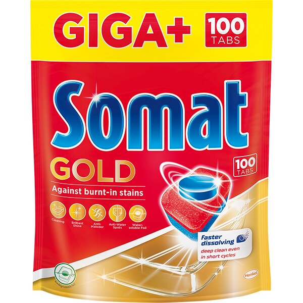 Detergent pentru masina de spalat vase SOMAT Gold Giga Plus, 100 tablete