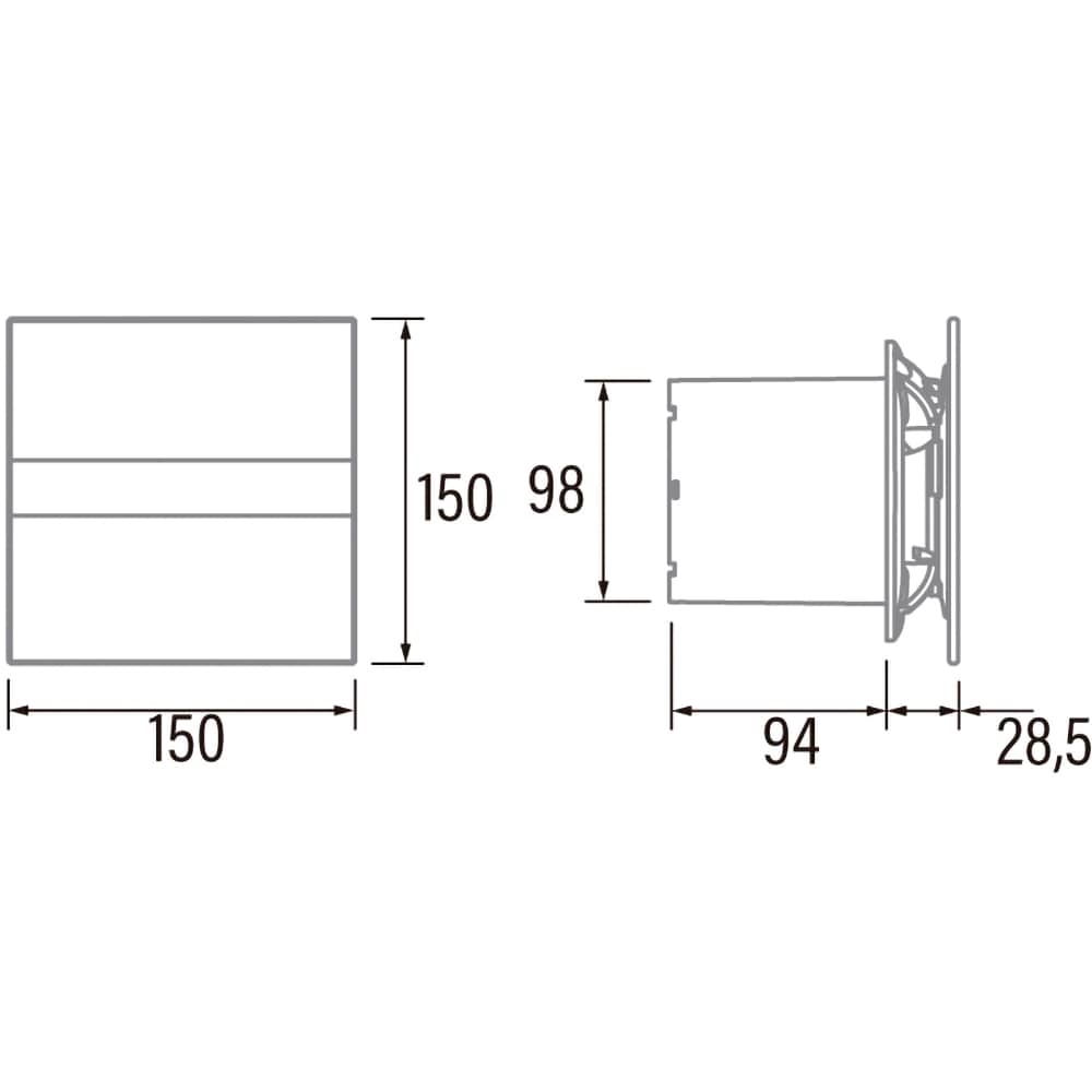 Ventilator baie cu afisaj CATA E-100 GTH, 8 W, 98 mm, alb