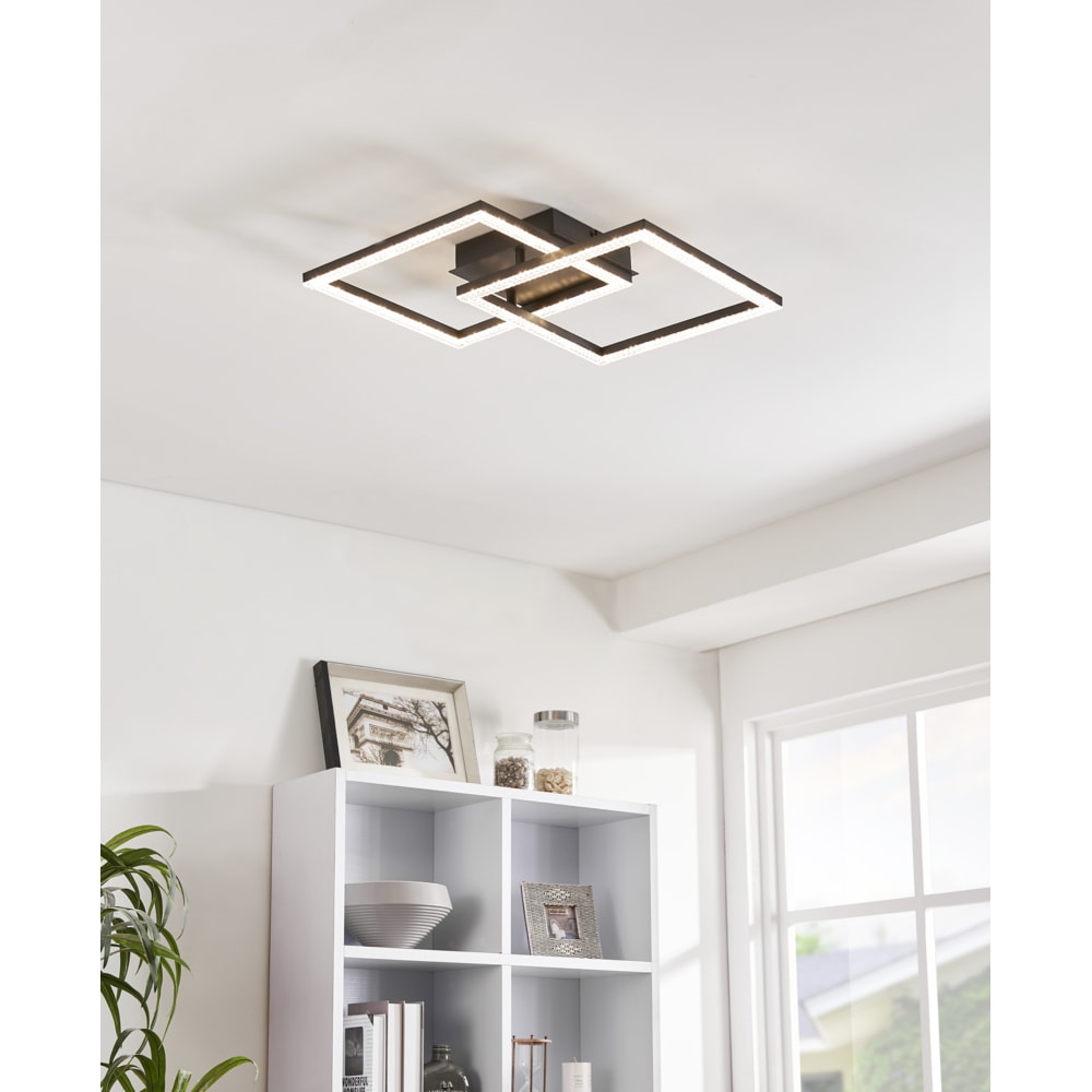 Plafoniera Led EGLO Lejias, 21W, 3050lm, lumina calda, IP20, negru