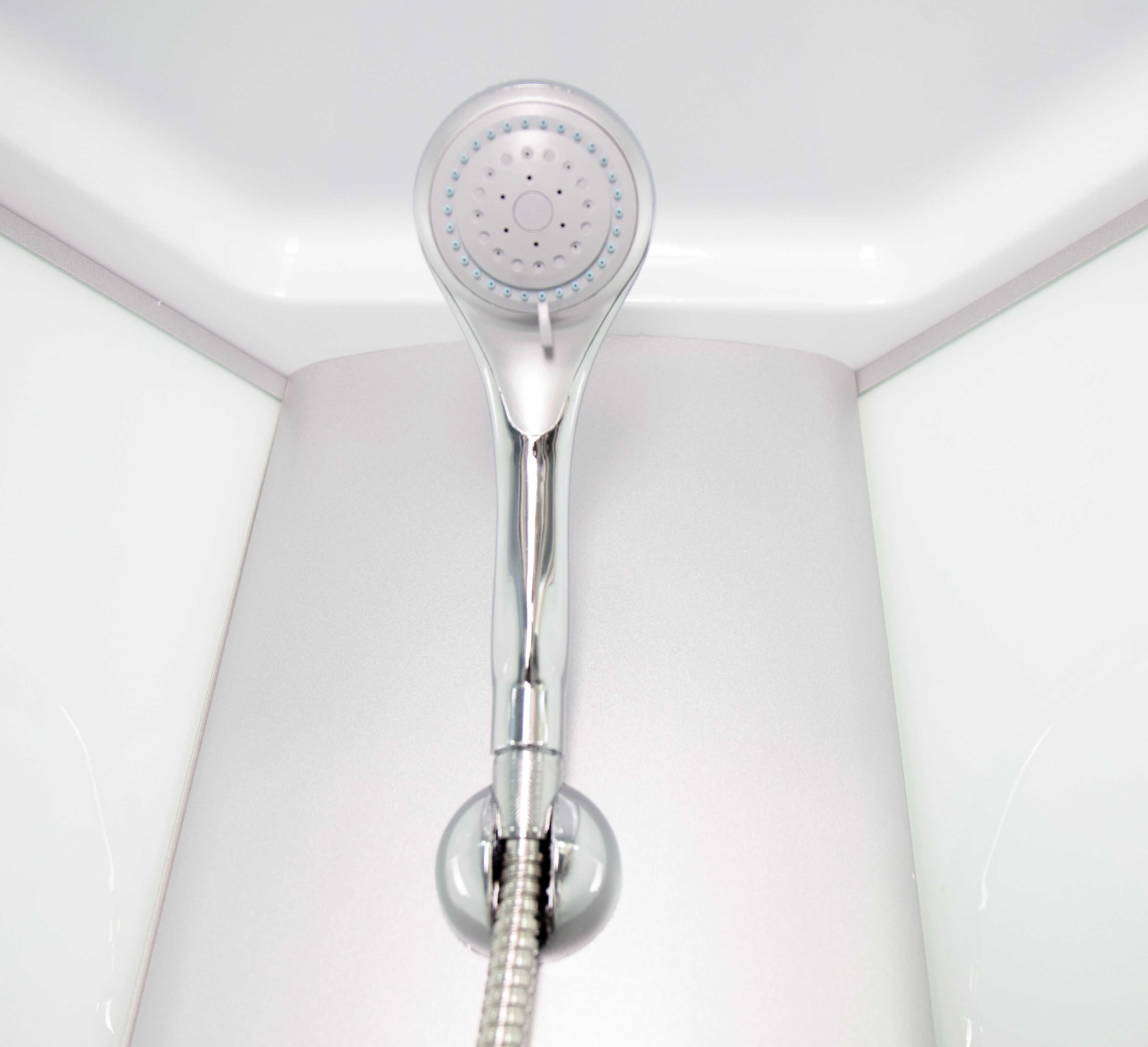 Cabina de dus cu hidromasaj SANOTECHNIK TM01, semirotunda, 88 x 88 x 215 cm, sticla securizata 4 mm, profil alb