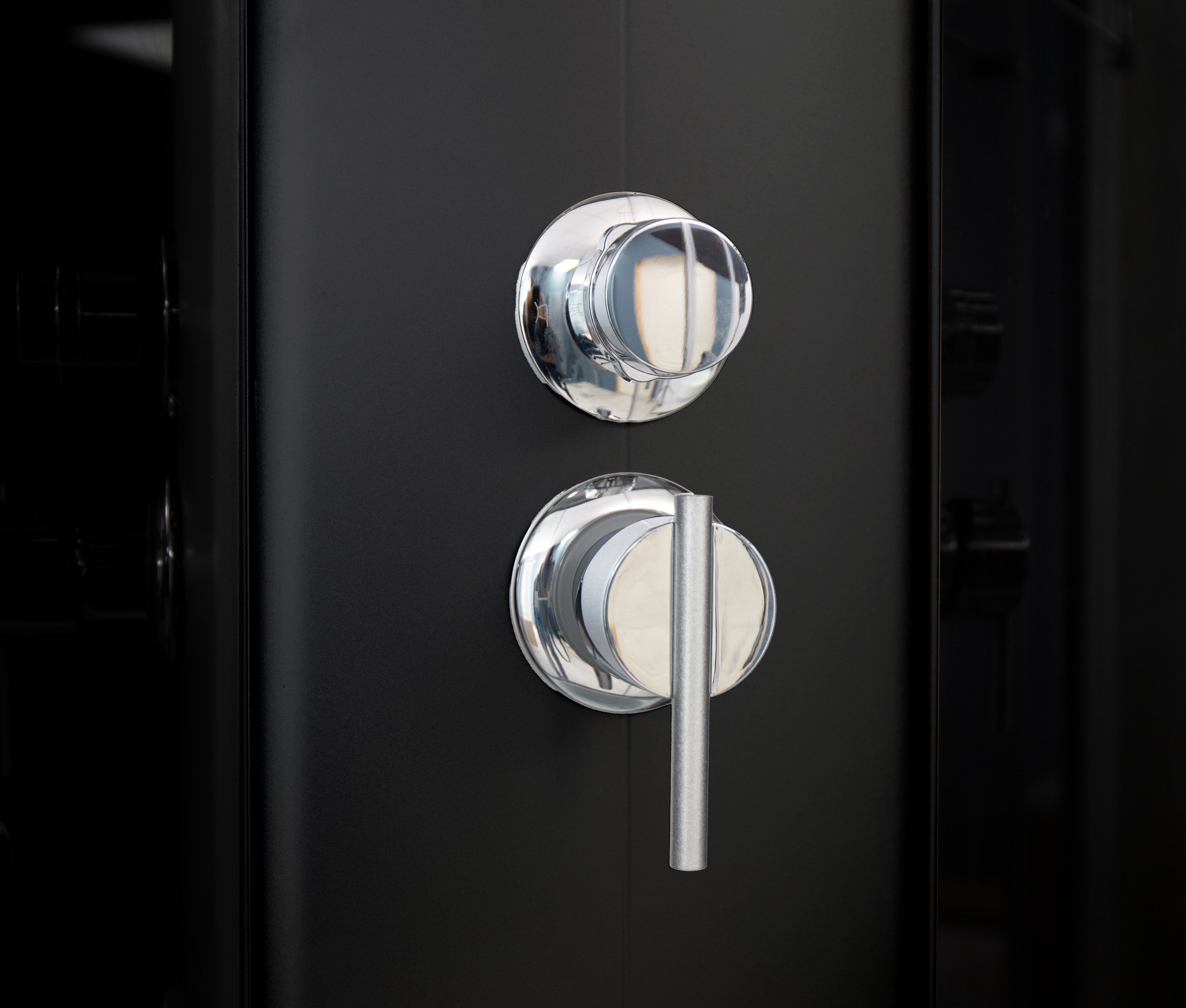 Cabina de dus cu hidromasaj SANOTECHNIK BH950BT, semirotunda, 90 x 90 x 215 cm, sticla securizata 4 mm, profil negru