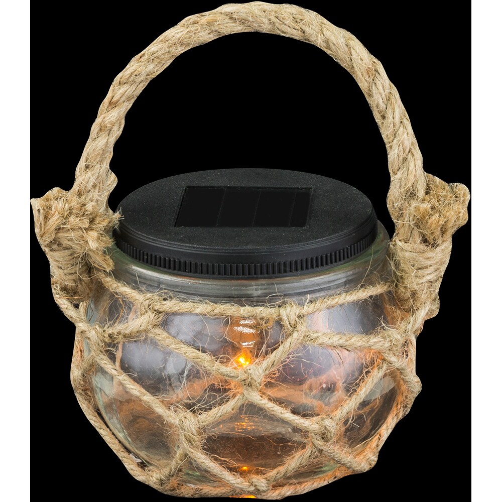 Decoratiune solara GLOBO tip borcan, LED, 0.06W, plastic, transparent