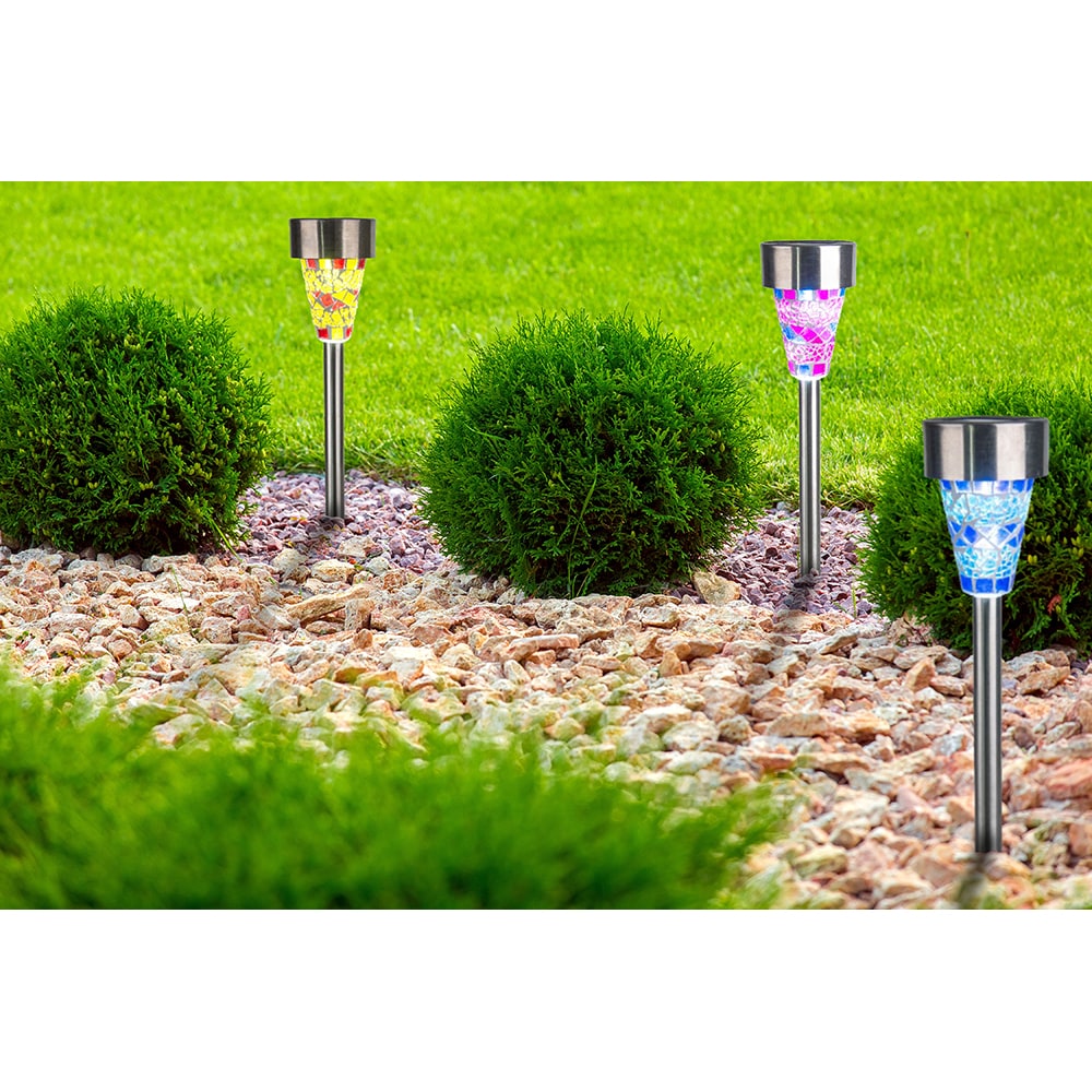 Lampa solara GLOBO, 38.7cm, 6500K, IP44, otel, multicolor