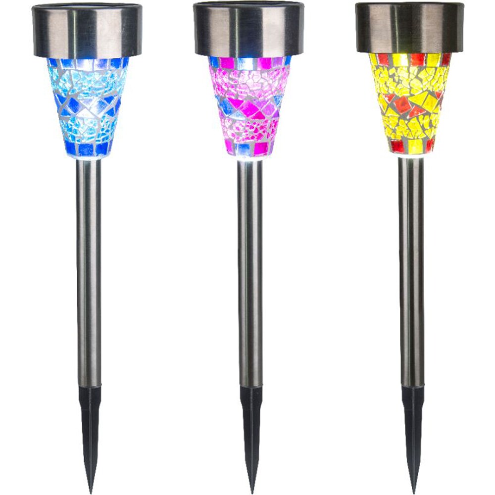 Lampa solara GLOBO, 38.7cm, 6500K, IP44, otel, multicolor