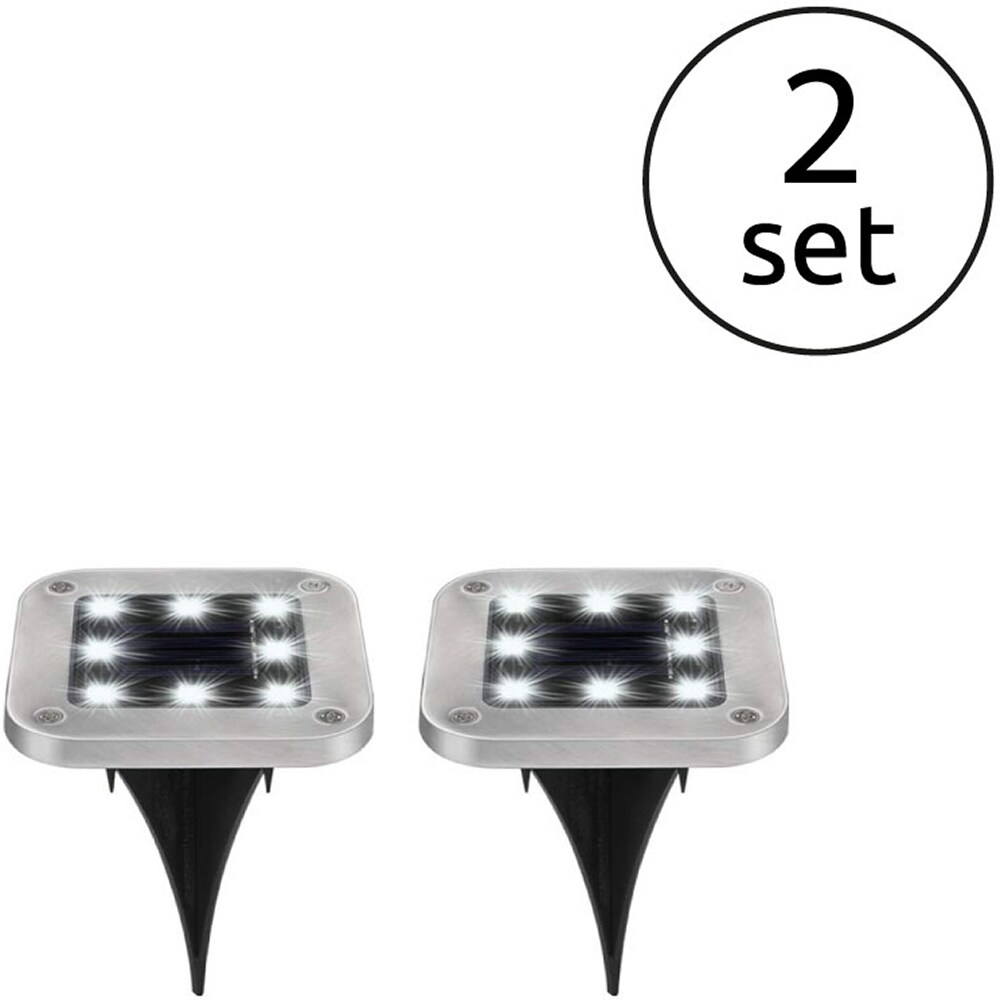 Set 2 spoturi solare GLOBO, IP44, plastic, transparent