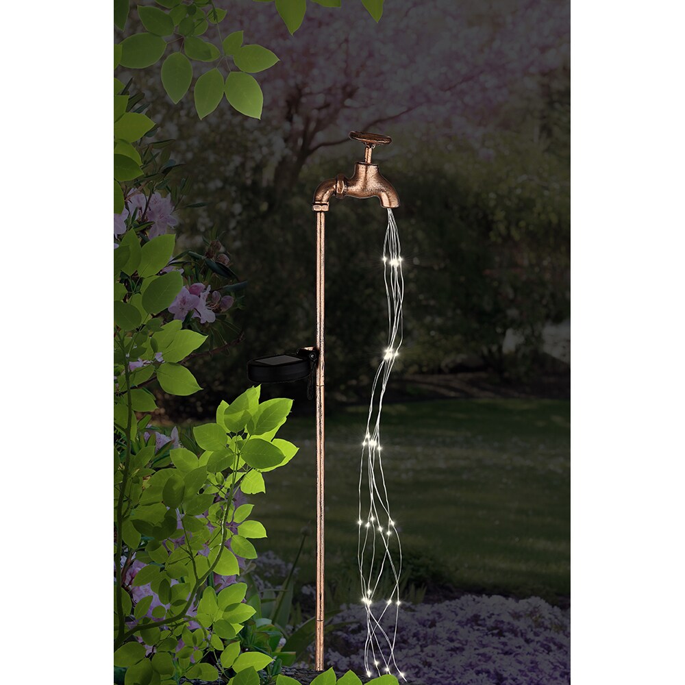 Lampa solara GLOBO tip robinet, 80cm, 4500K, IP44, metal, auriu