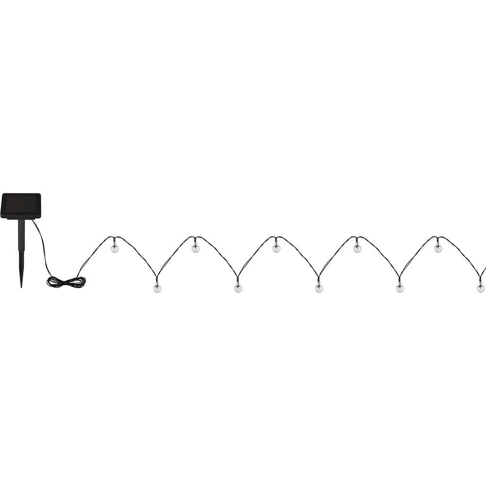 Ghirlanda solara GLOBO, 2m, 2700K, IP44, plastic, negru