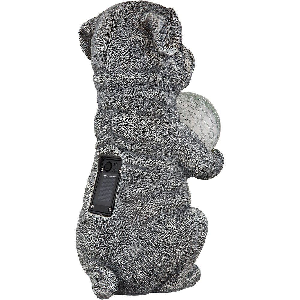 Lampa solara GLOBO caine, 3000K, IP44, plastic, gri mat