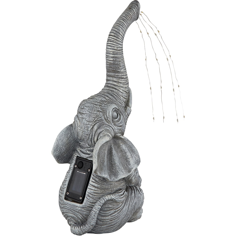 Lampa solara GLOBO elefant, 3000K, IP44, plastic, gri mat