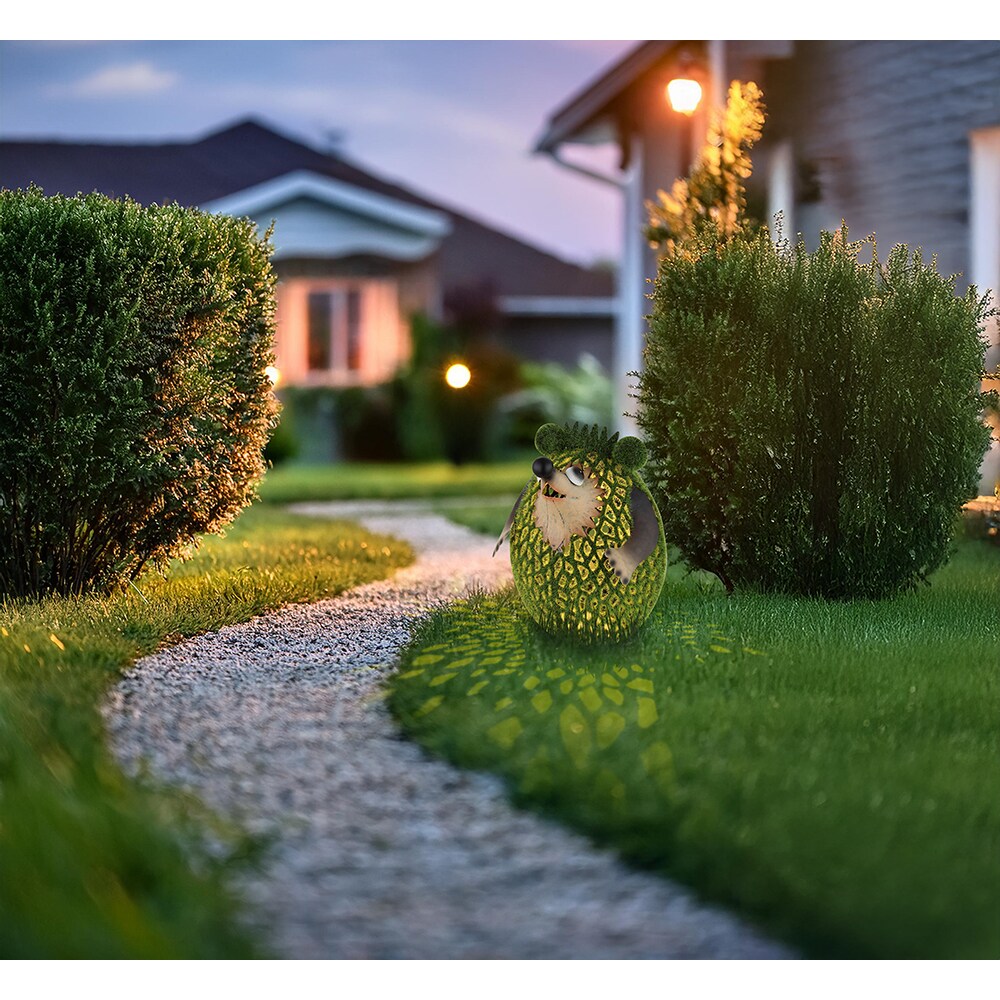 Lampa solara GLOBO arici, 3000K, IP44, metal, maro