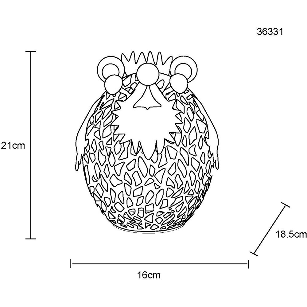 Lampa solara GLOBO arici, 3000K, IP44, metal, maro