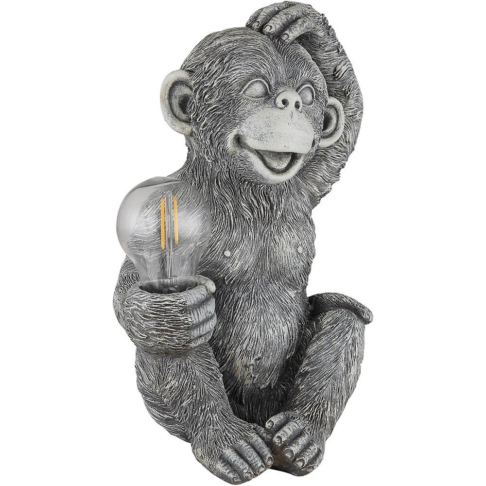 Lampa solara GLOBO maimuta, 3000K, IP44, plastic, gri mat