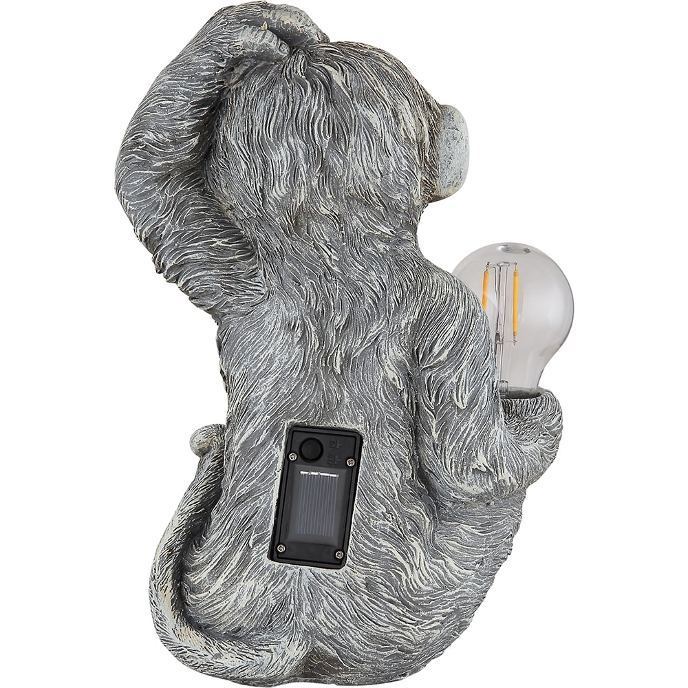 Lampa solara GLOBO maimuta, 3000K, IP44, plastic, gri mat