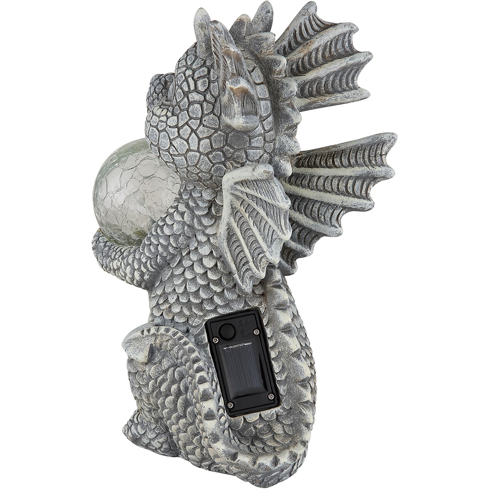 Lampa solara GLOBO dragon, 3000K, IP44, plastic, gri mat