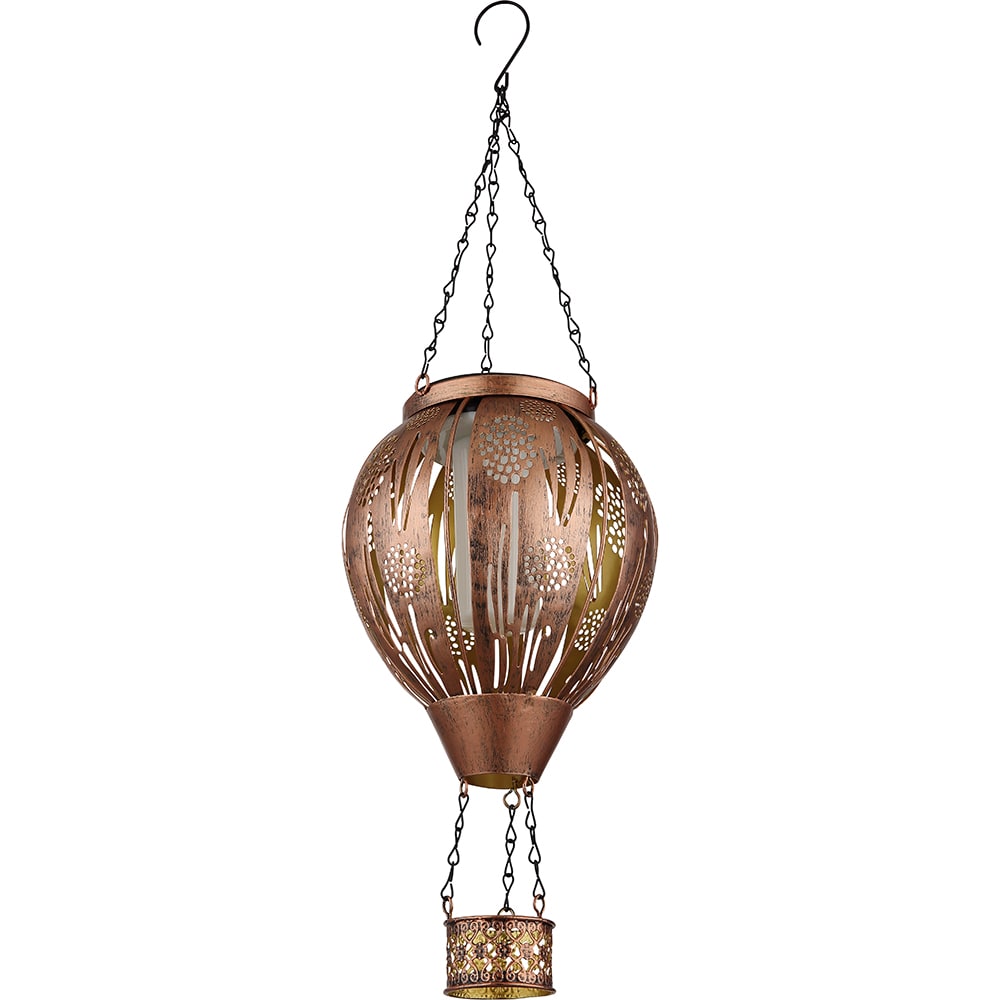 Lampa solara GLOBO balon aer cald, metal, 1800K, IP44, metal, maro