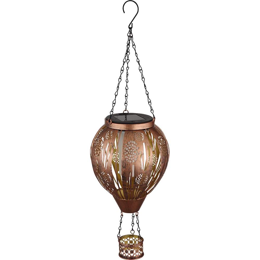 Lampa solara GLOBO balon aer cald, metal, 1800K, IP44, metal, maro