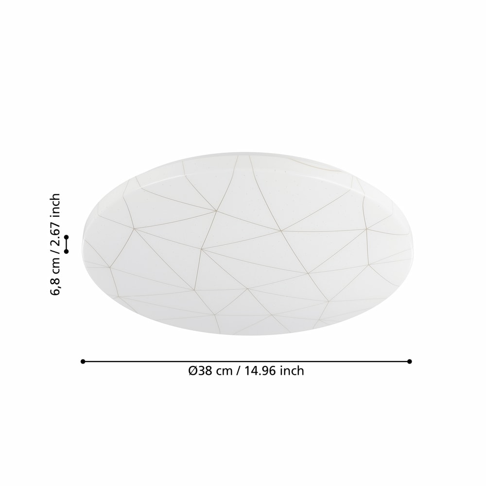 Plafoniera Led EGLO Rende, 19.5W, 2300lm, lumina calda, IP20, alb