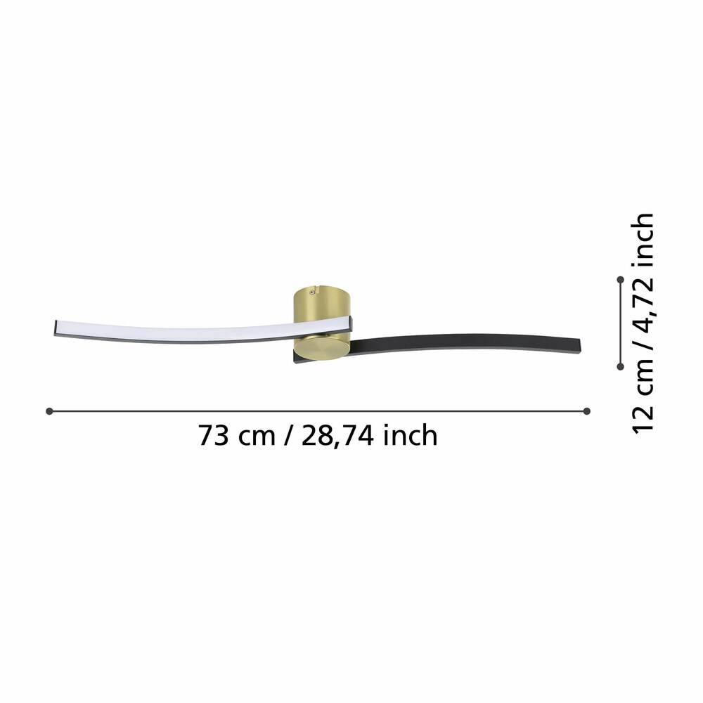 Plafoniera Led EGLO Aieta, 12W, 1450lm, lumina neutra, IP20, negru