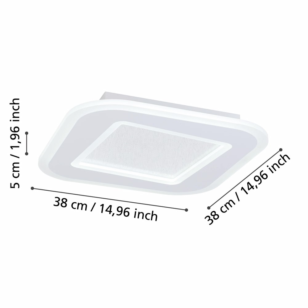 Plafoniera Led EGLO Macchioni, 20W, 2360lm, lumina variabila, IP20, alb