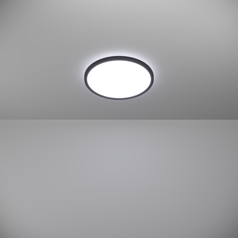 Plafoniera Led EGLO Rovito, 13.9W, 1750lm, lumina variabila, IP44, negru-alb