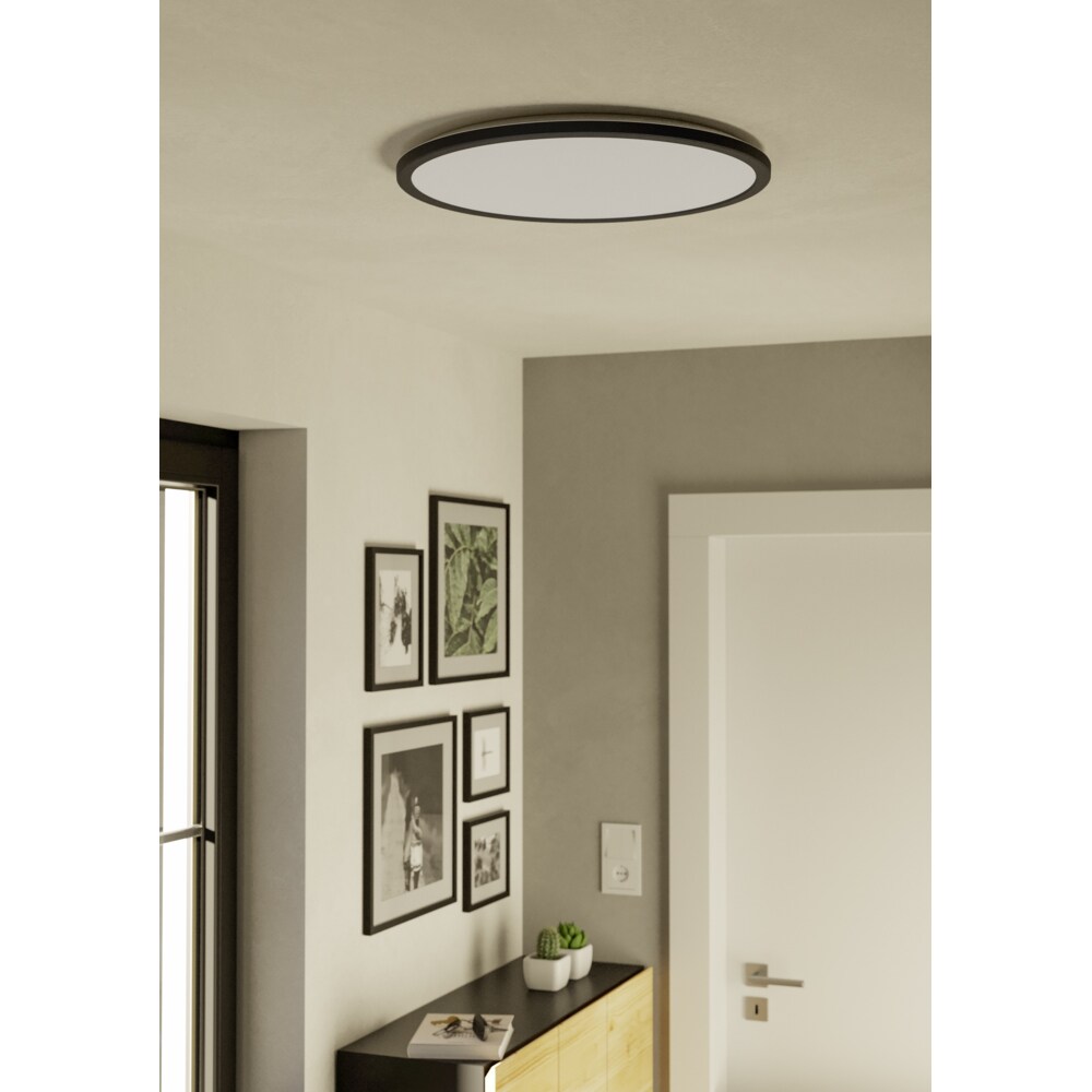 Plafoniera Led EGLO Rovito, 16.8W, 2900lm, lumina variabila, IP44, negru-alb