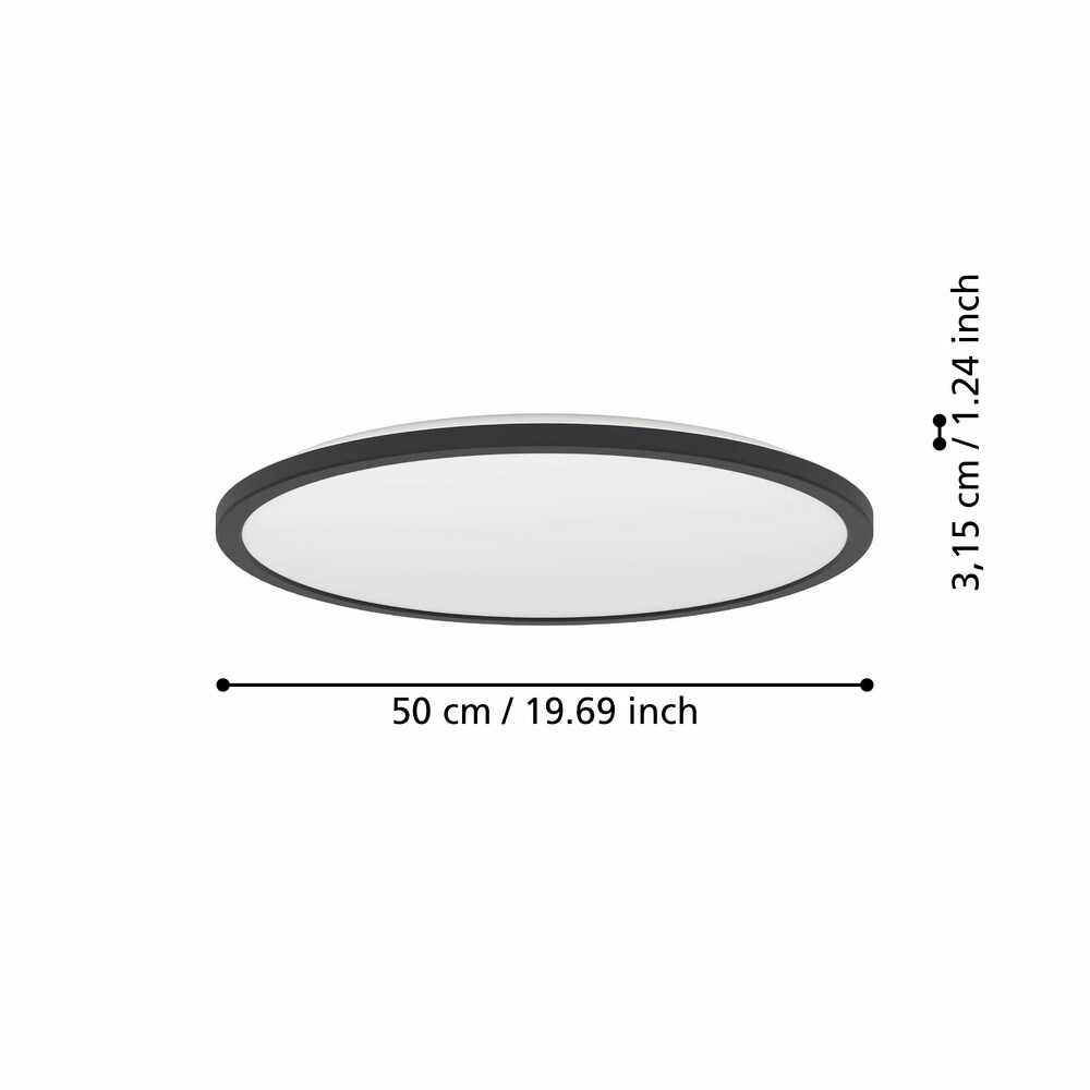 Plafoniera Led EGLO Rovito, 16.8W, 2900lm, lumina variabila, IP44, negru-alb