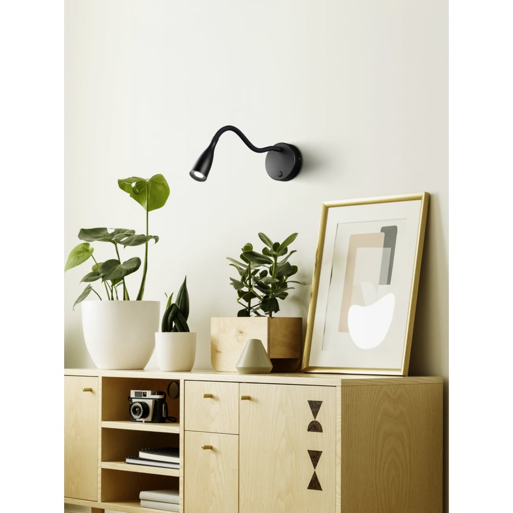 Aplica Led EGLO Olivandino Flex, 3.8W, 320lm, lumina calda, IP20, negru