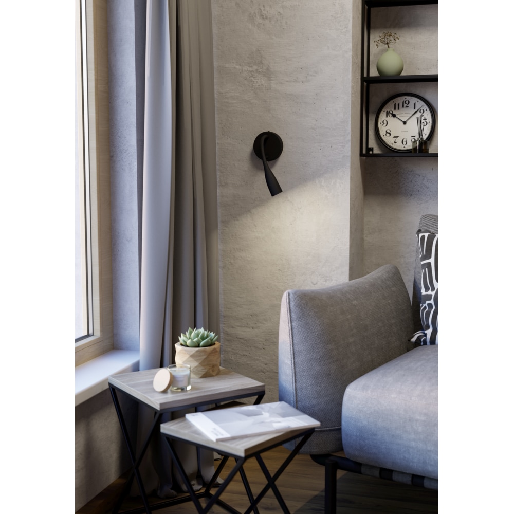 Aplica Led EGLO Olivandino Flex, 3.8W, 320lm, lumina calda, IP20, negru