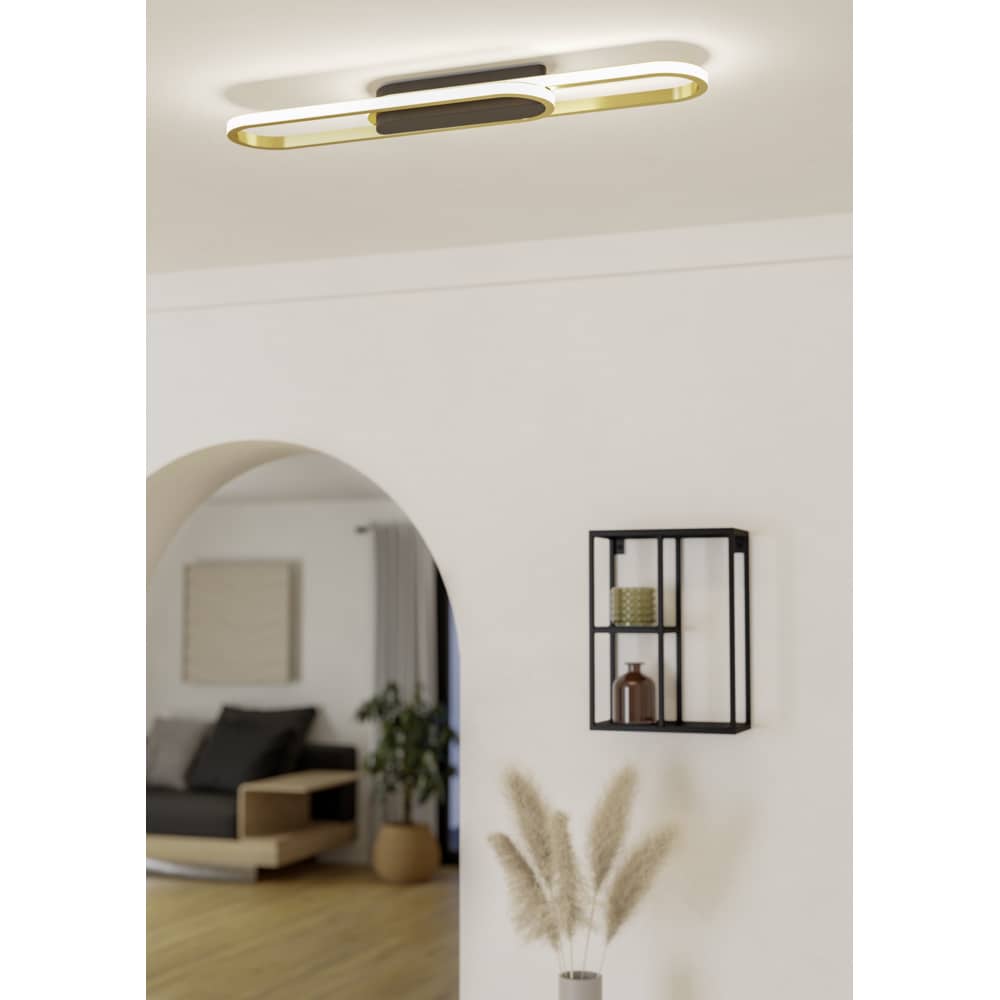 Plafoniera Led EGLO Conivarena, 20W, 2400lm, lumina variabila, IP20, negru-alb