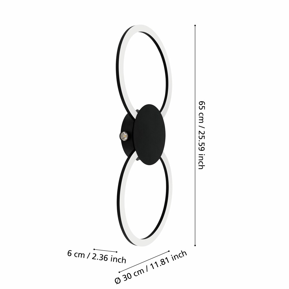 Plafoniera Led EGLO Venticello, 20W, 2400lm, lumina calda, IP20, negru-alb