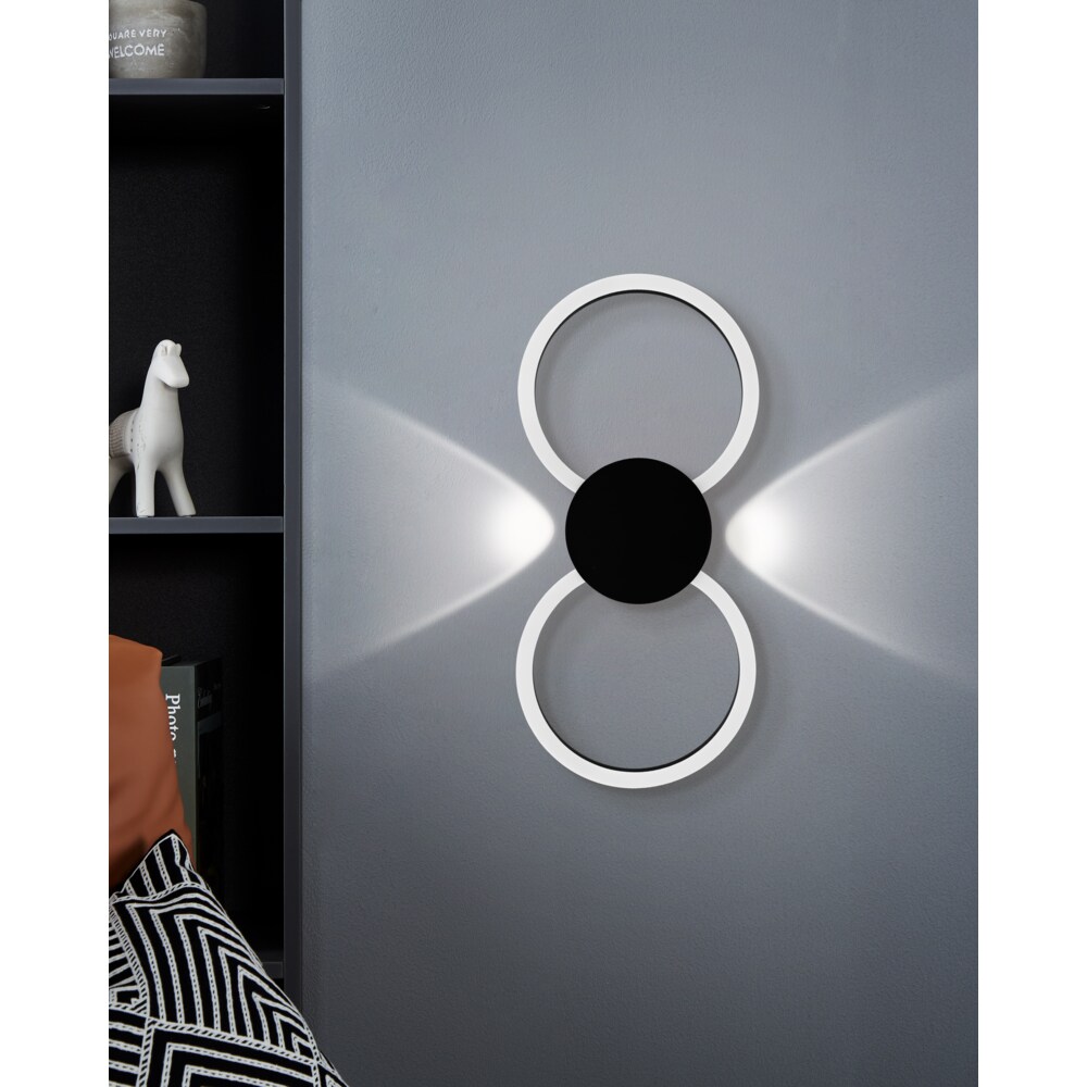 Plafoniera Led EGLO Venticello, 20W, 2400lm, lumina calda, IP20, negru-alb