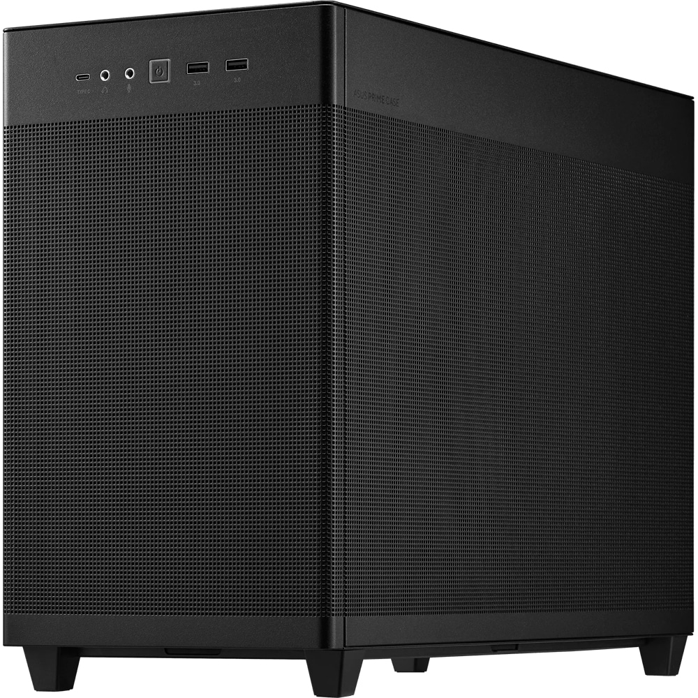 Carcasa PC ASUS PRIME AP201(Tempered Glass), USB 3.2 Gen1, Fara sursa, negru