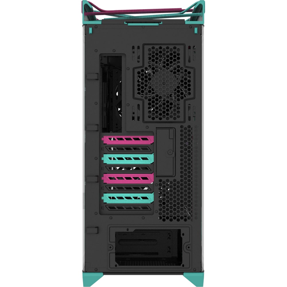 Carcasa PC ASUS ROG Strix Helios II Hatsune Miku Edition, USB 3.2 Gen 2 Type C, fara sursa, turcoaz