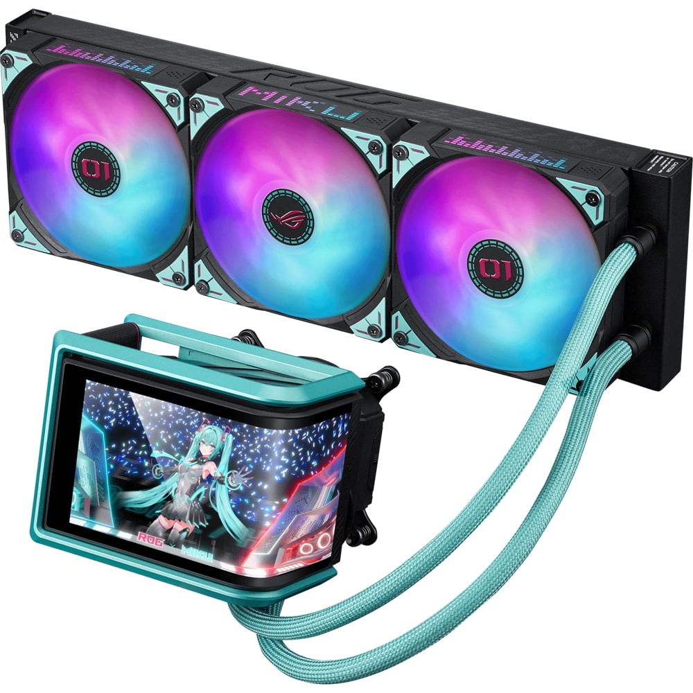 Cooler procesor cu racire lichida ASUS ROG RYUO IV 360 ARGB Hatsune Miku Edition, 3x120mm, 90RC01P1-B0EAY0
