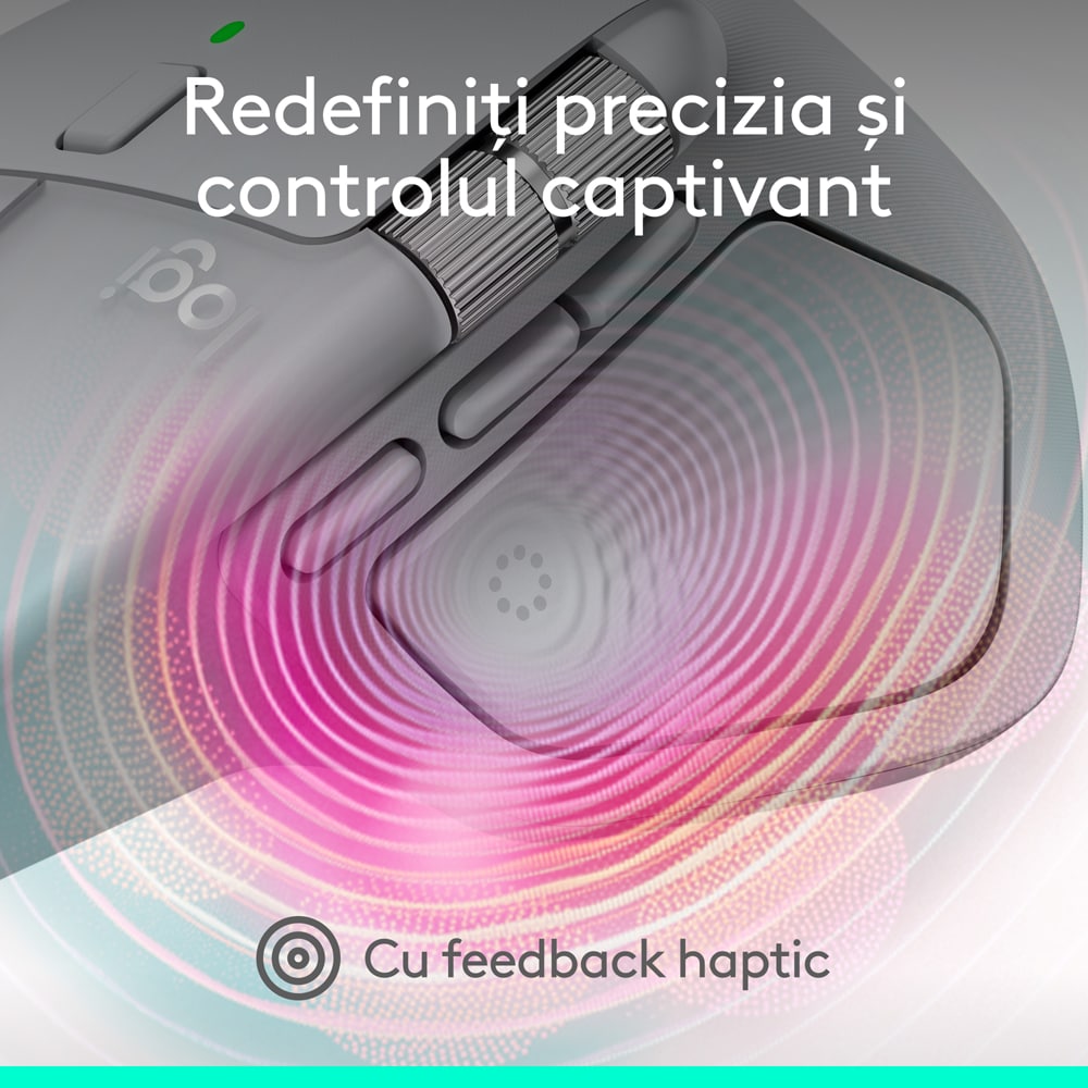 Mouse Wireless LOGITECH MX Master 4, 8000 dpi, Bluetooth, gri