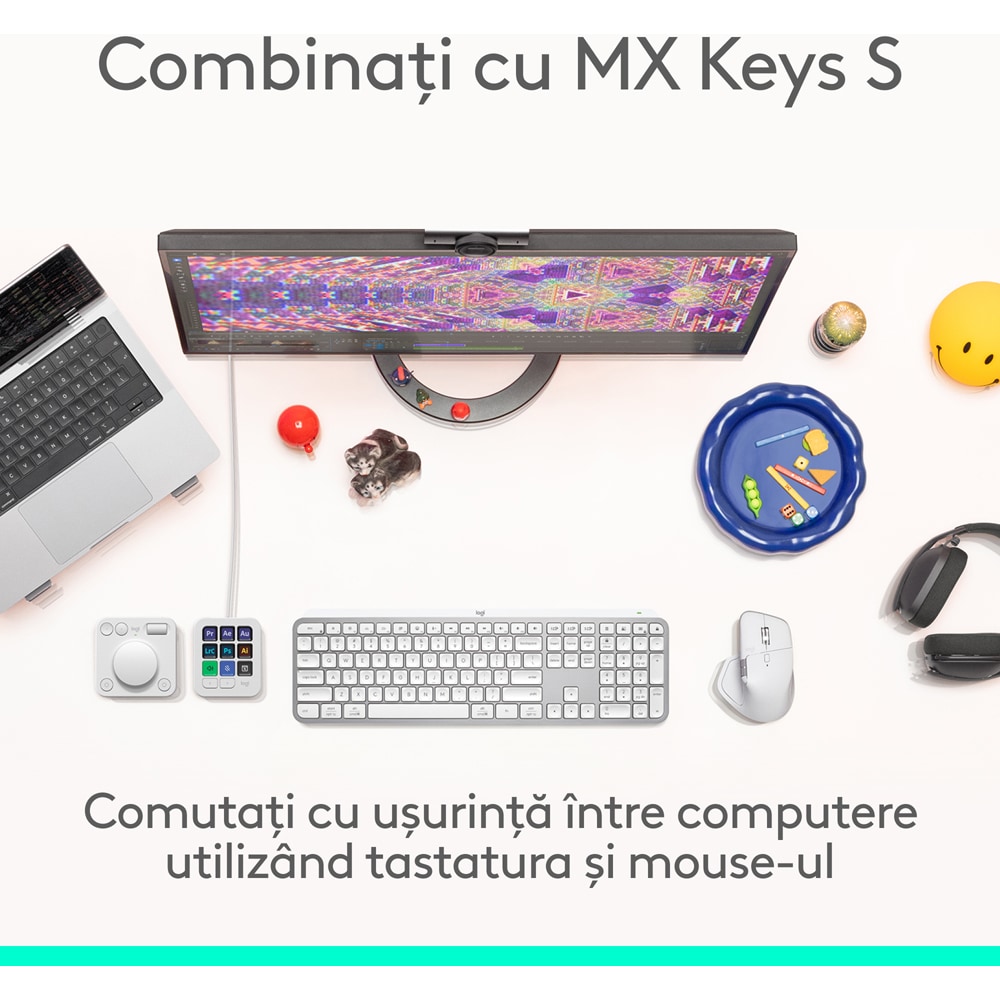 Mouse Wireless LOGITECH MX Master 4, 8000 dpi, Bluetooth, gri