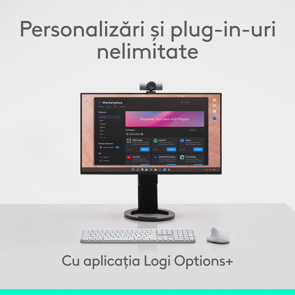 Mouse Wireless LOGITECH MX Master 4, 8000 dpi, Bluetooth, gri