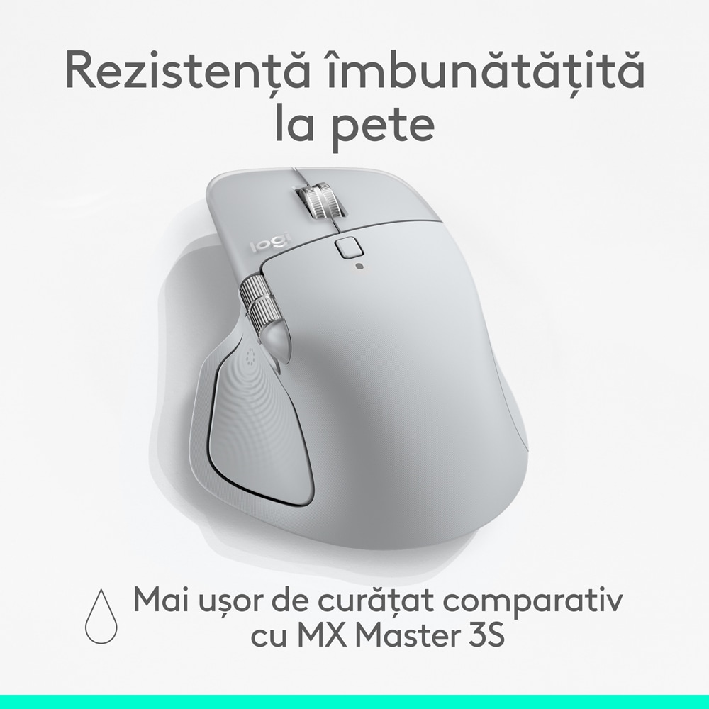 Mouse Wireless LOGITECH MX Master 4, 8000 dpi, Bluetooth, gri