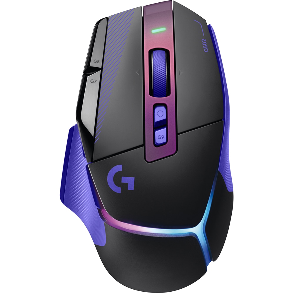 Mouse Gaming Wireless LOGITECH G502 X Plus, 25.600 dpi, mov-negru