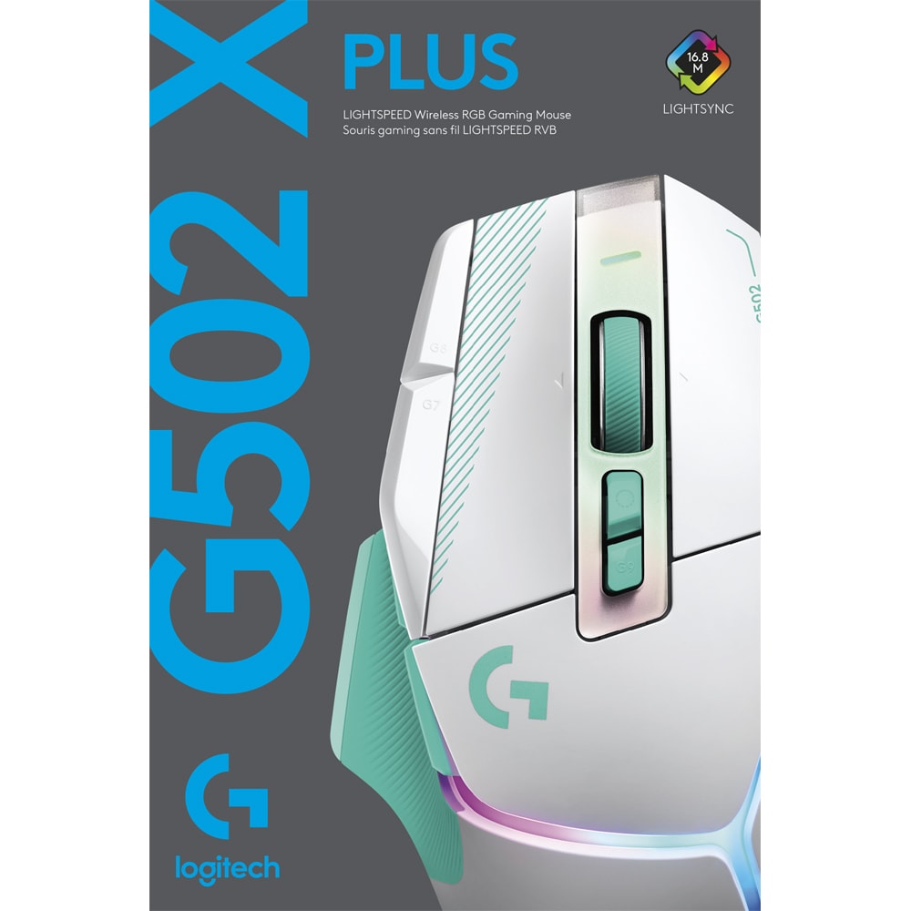 Mouse Gaming Wireless LOGITECH G502 X Plus, 25.600 dpi, verde