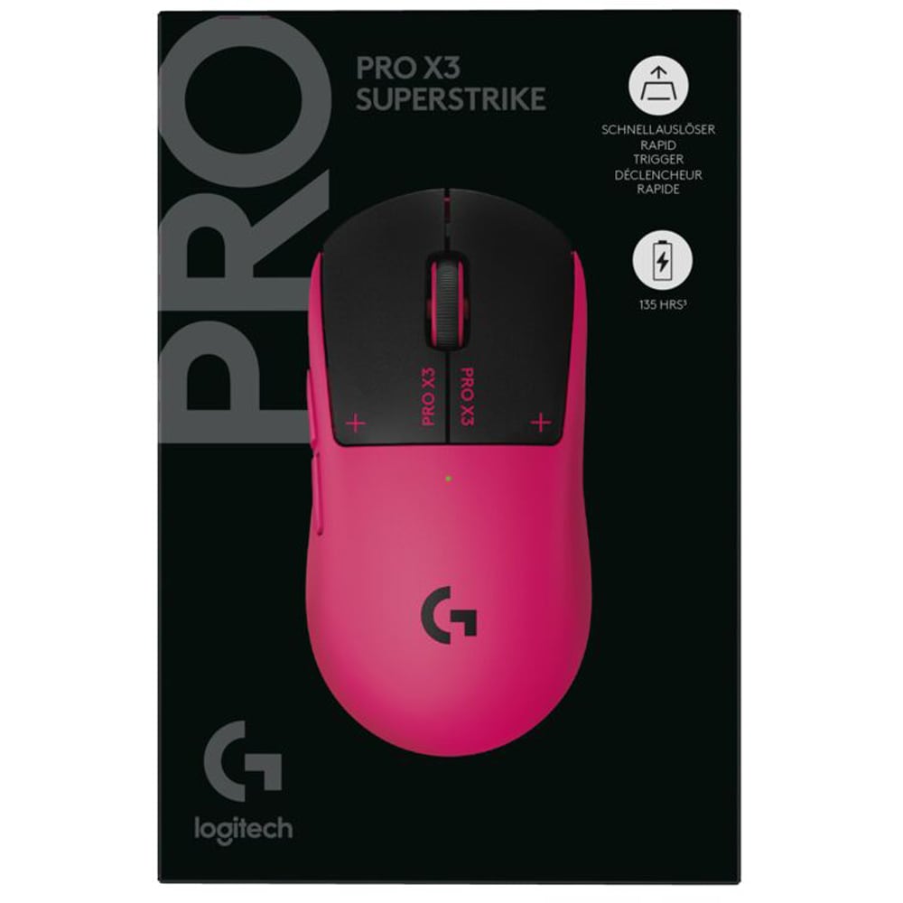 Mouse Gaming Wireless LOGITECH G Pro X3 Superstrike 910-007827, 44.000 dpi, roz