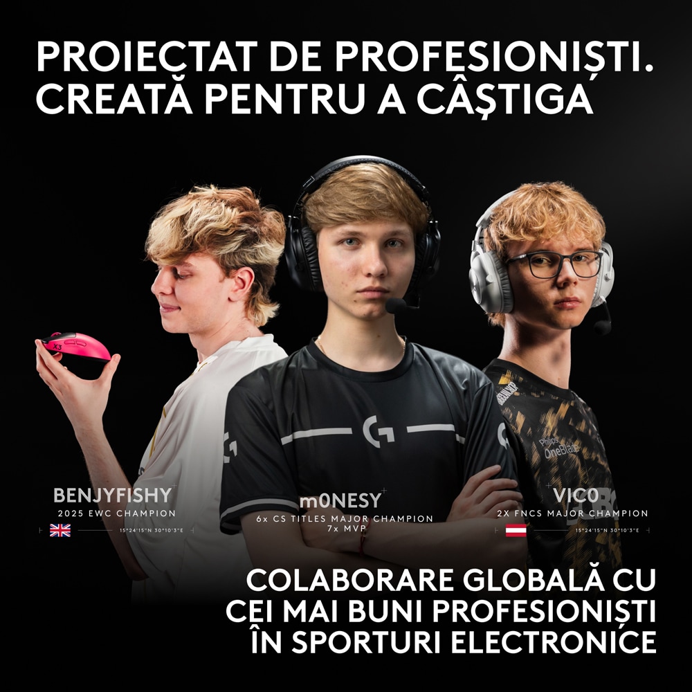 Mouse Gaming Wireless LOGITECH G Pro X3 Superstrike 910-007827, 44.000 dpi, roz
