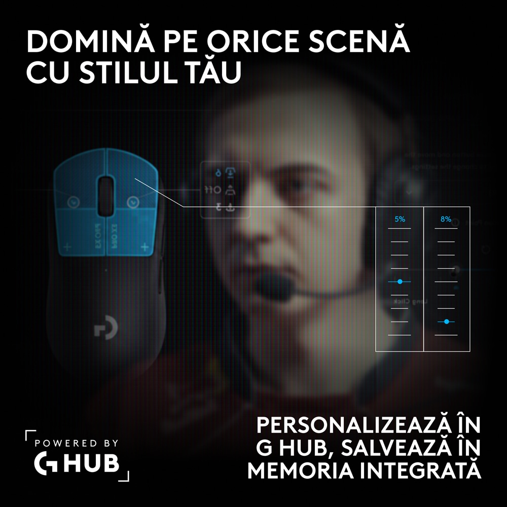 Mouse Gaming Wireless LOGITECH G Pro X3 Superstrike 910-007878, 44.000 dpi, negru