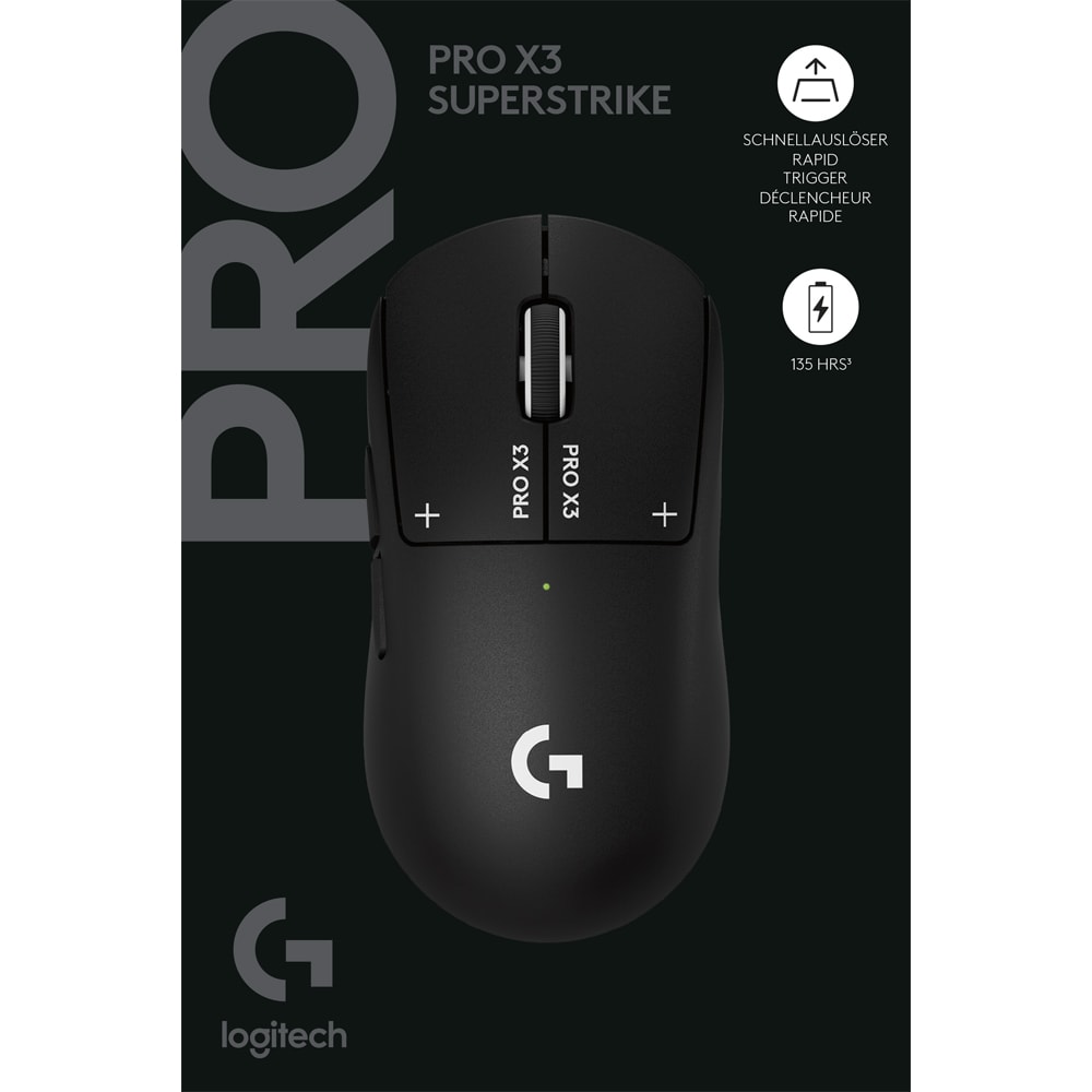 Mouse Gaming Wireless LOGITECH G Pro X3 Superstrike 910-007878, 44.000 dpi, negru